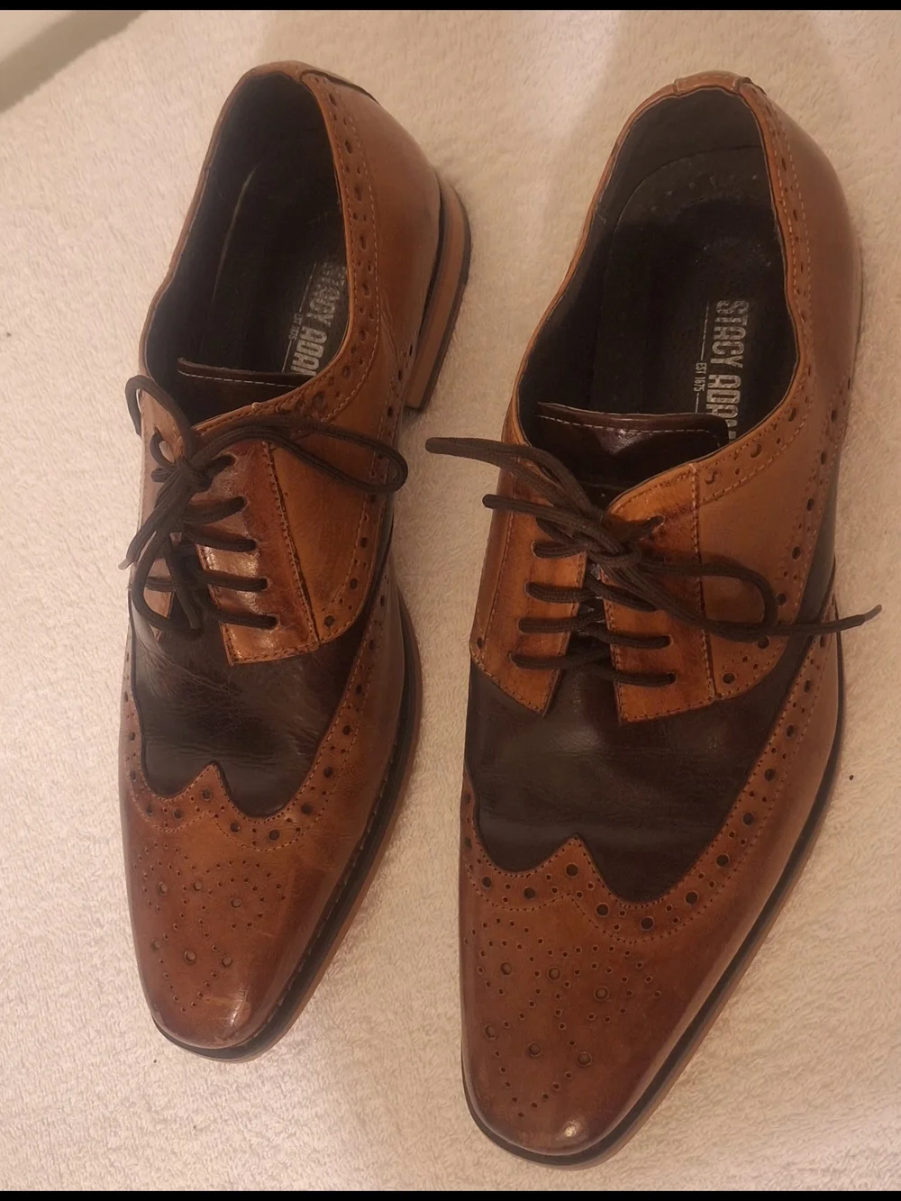 Stacy Adams Two-Tone Brown & Dark Brown Wingtip Oxfords